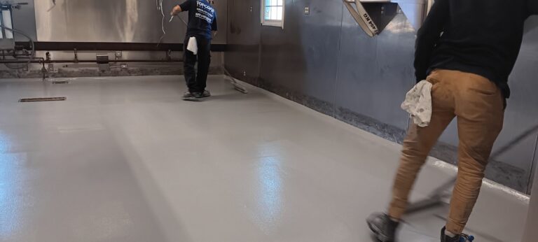 Main kitchen floor at the topcoat stage, Brazilian Grill, Hyannis, MA