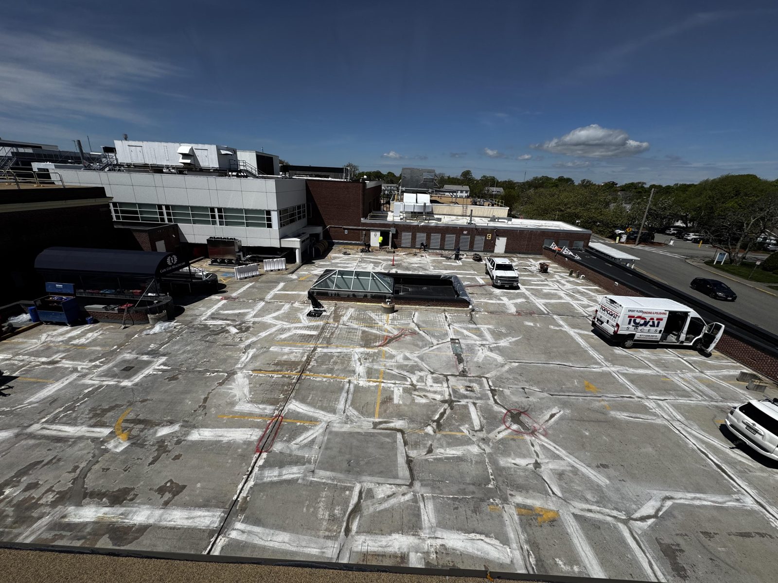 Cape Cod Hospital parking deck before waterproofing