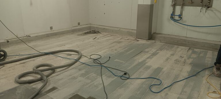 Food prep room slab after mechanical preparation, Joseph’s Gourmet Pasta, Haverhill, MA