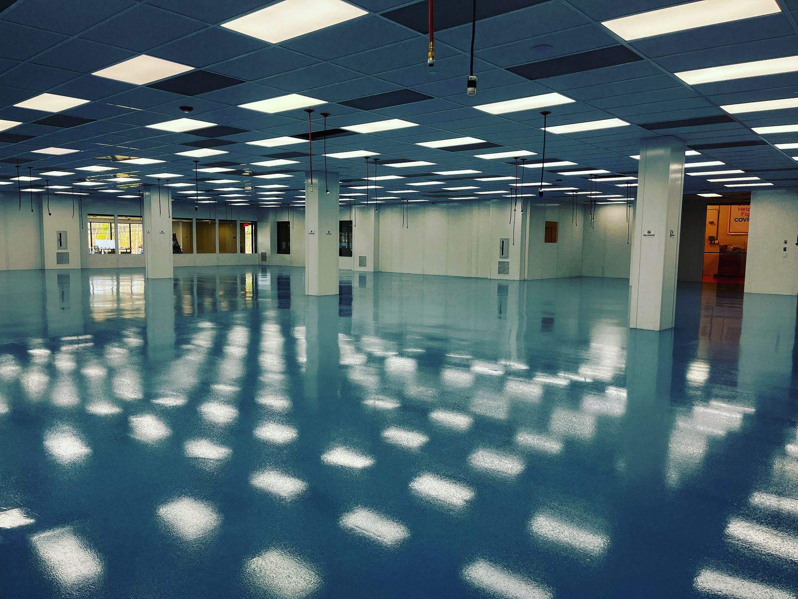Dur-A-Flex Polycrete SLB urethane cement in the clean room, High Purity New England, Smithfield, RI