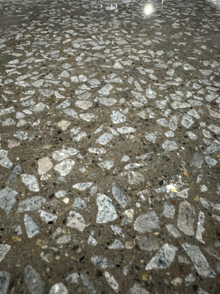 L.L. Bean Outlet, Framingham, MA: exposed aggregate in the concrete surface