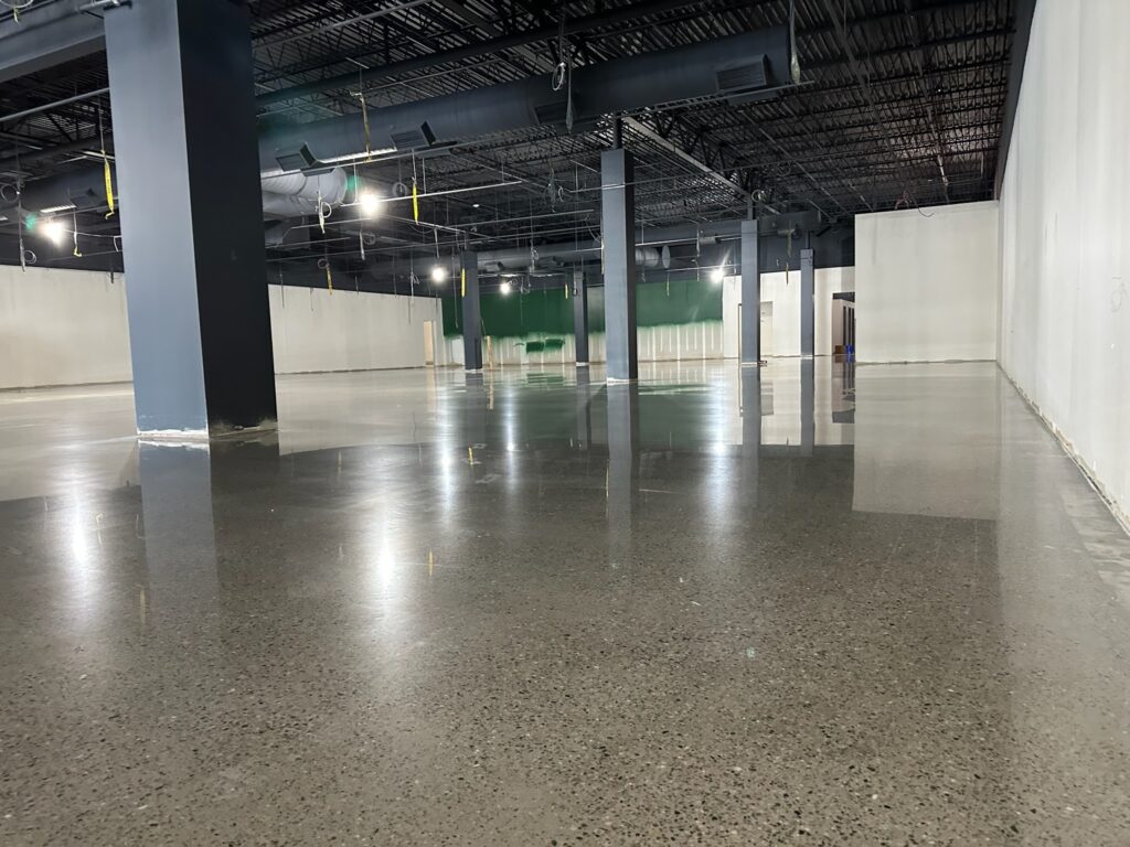 L.L. Bean Outlet, Framingham, MA: completed polished floor with columns