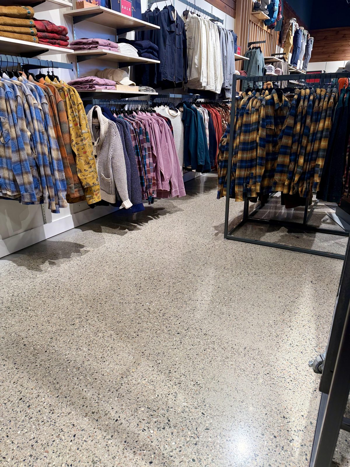 llbean framingham polished floor apparel 2 mechanical concrete polishing