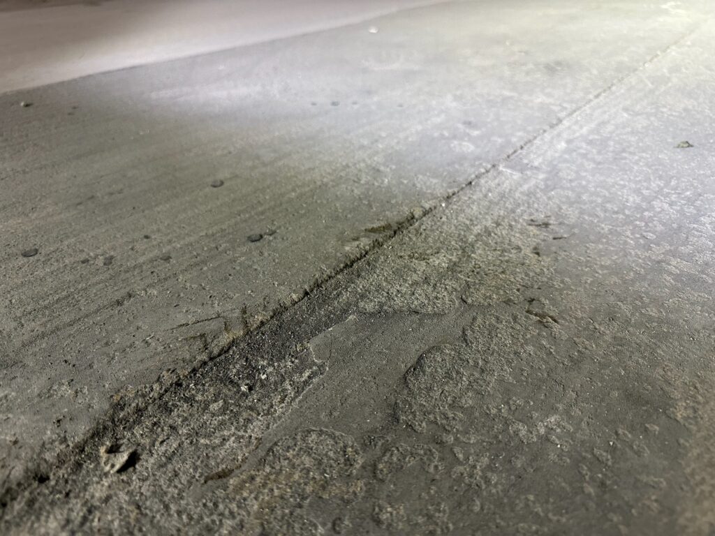 L.L. Bean Outlet, Framingham, MA: prepared concrete surface with a joint line