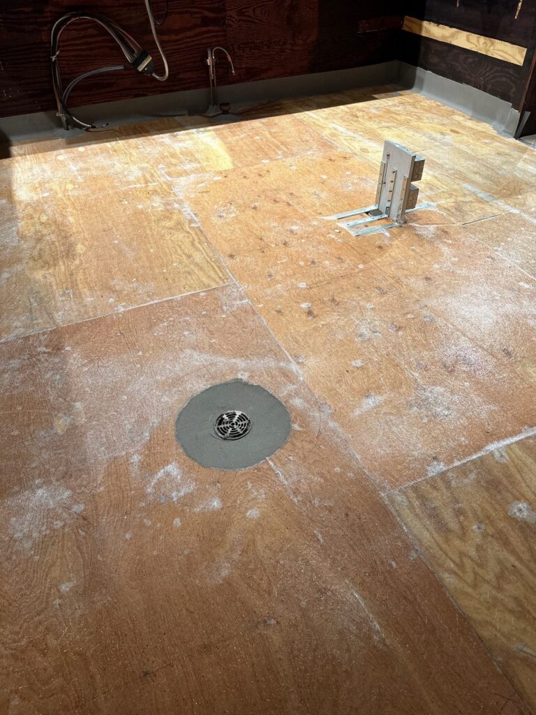 Floor drain during preparation, The Pilot House Kitchen and Bar, Sandwich, MA